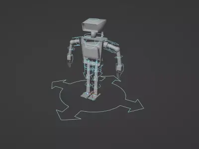 Rigged Robot Low-poly 3D model