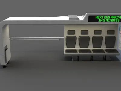 Bus Stop Low-poly 3D model