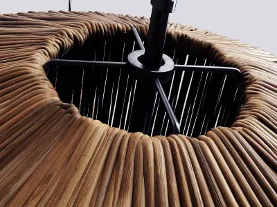 Lamp barrel big rattan n10 3D model