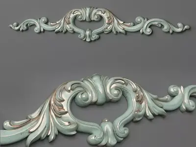 Cartouche ornate wall plaque 3D print model