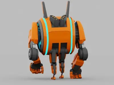 toon robot rigged animated character 3D model