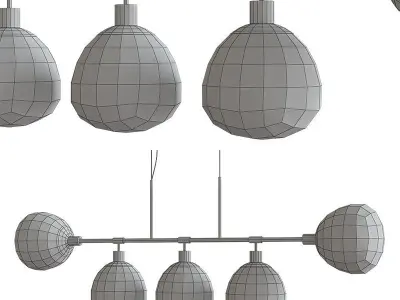 Chandelier 3d model collection 10 Pieces Low-poly 3D model