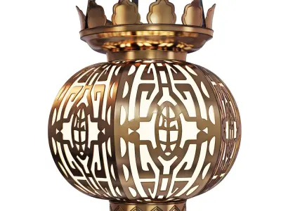 Pendant lamp Oriental Style Brass 3D model