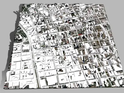 Cityscape Santiago Chile 3D model