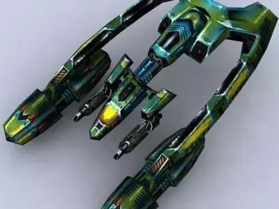 3DRT - Sci-Fi Fighters Fleet - Fighter 9  Low-poly 3D model