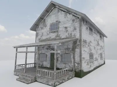 Abandoned House 3D Model Low-poly 3D model
