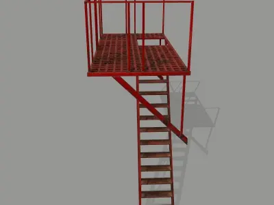 Fire Escape Low-poly 3D model