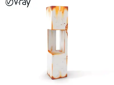 Rusty Concrete Pillar Model Pack with Textured Detail Low-poly 3D model