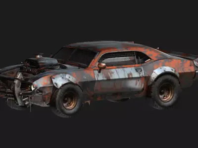 Post-Apocalyptic Muscle Car 3D model