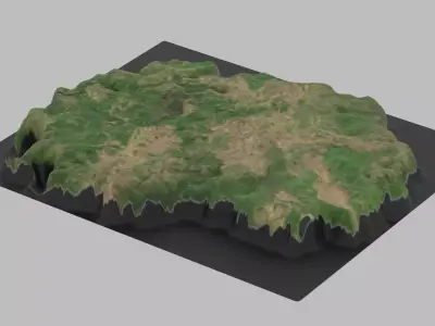 North Macedonia Map Country Low-poly 3D model