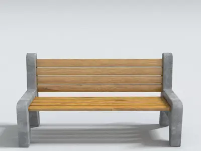 laos Park Bench Low-poly 3D model
