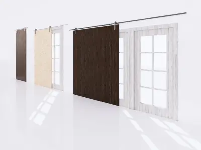 Sliding door interior - Full parametric Revit Family  Free low-poly 3D model