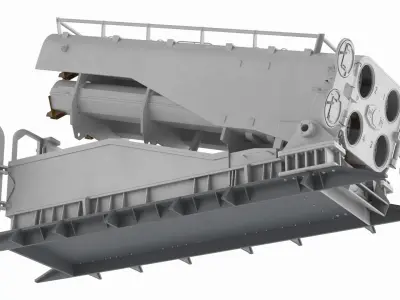  Heavy Weapon Launcher Open Light Gray Rigged 