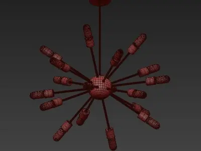 Sputnik Style Chandelier 3D model