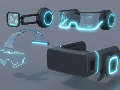 Military sci-fi helmet glasses and VR pack x4