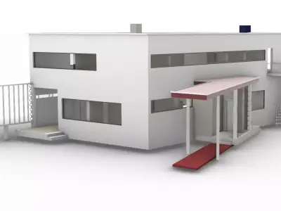 Walter Gropius - Bauhaus - Family House  Low-poly 3D model