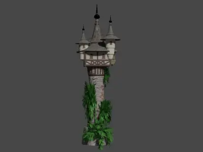 Mystic Medieval Tower Low-poly 3D model