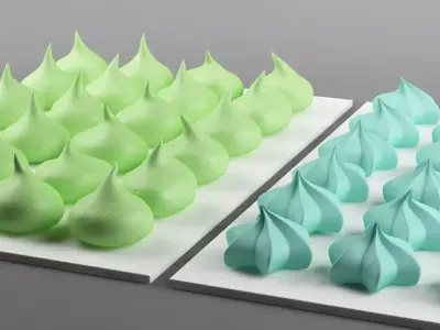 Cake 16 meringues 3D model