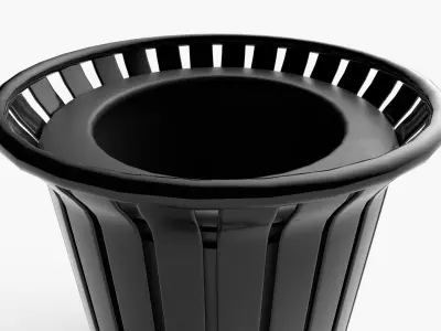 trash can Low-poly 3D model 9