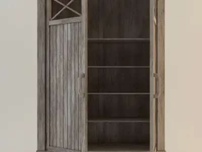 CABINET---Driftwood wooden cabinet 3D model