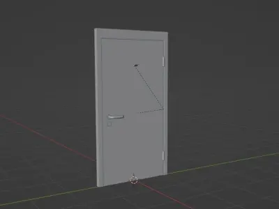 Door with a handle Free low-poly 3D model