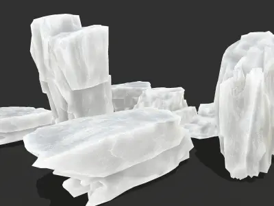 ice rocks 16 Low-poly 3D model