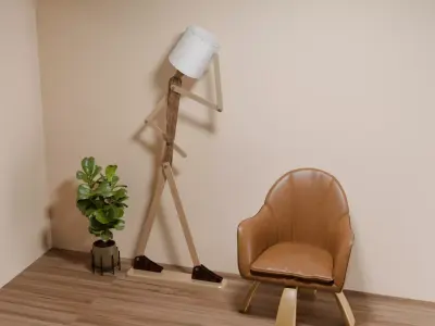 Walking Man Posable Floor Lamp Low-poly 3D model