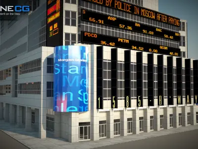 NYC Building Morgan Stanley Low-poly 3D model