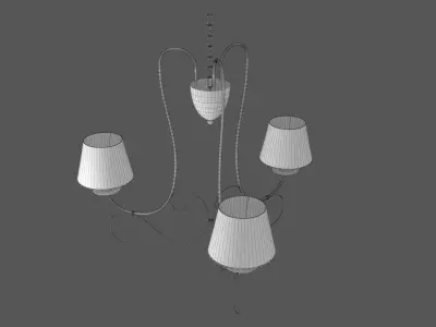 Floral chandelier lamp Low-poly 3D model