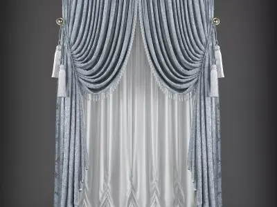 Curtain 3D Low-poly 3D model 3