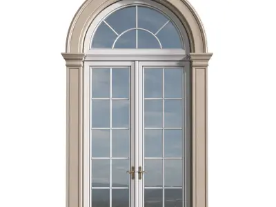 Arched classic facade window Entrance door Arched Opening 3D model