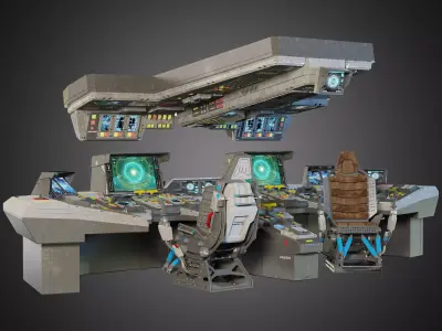 spaceship bridge interior 3D model