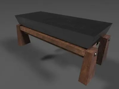 Blacksmith Workbench Low-poly 3D model