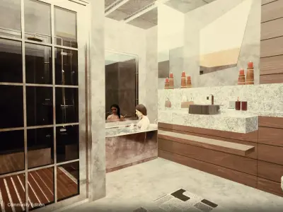 MINIMAL AND MODERN PARAMETRIC BATHROOM DESIGN 3D model