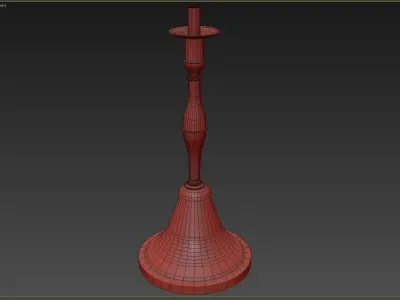 Candle Holder Low-poly 3D model 10