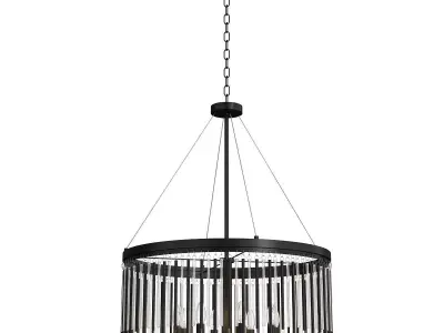 Piper 6 Light Chandelier Round Pendant Light Low-poly 3D model