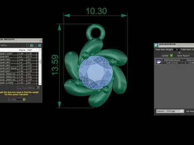 Women Solitaire Super Light Weight Pendant 3D print model