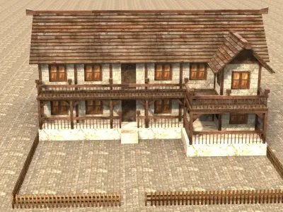 Medieval house fifteen 20 Low-poly 3D model