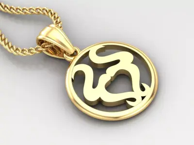 Circle Taurus Light Gold Pendant Version 6 3D print model