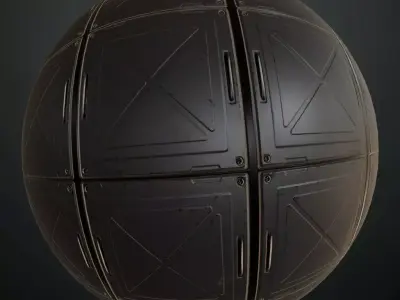 Dark Armored Hexagonal Plating with Rivets PBR SEAMLESS Texture