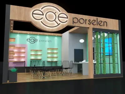 Exhibition Stall Size 7 m x 6 m Height 350 cm STAND BOOTH 3D model