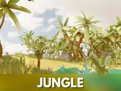 Low Poly Nature Jungle pack Low-poly 3D model