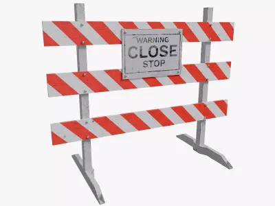 Road Closed Sign Low-poly 3D model purchase