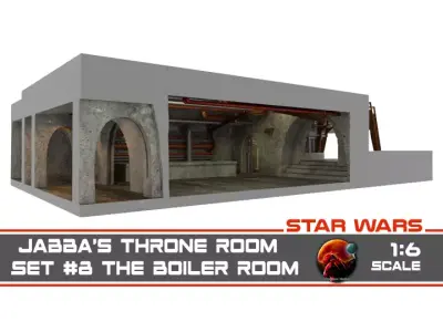 Jabbas Throne Room - Set 8 - Boiler Room 1-6 scale Hottoys  3D print model