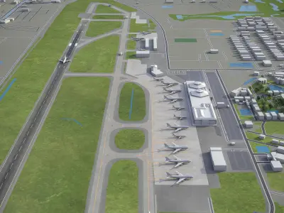 Chiang Mai International Airport - CNX Low-poly 3D model