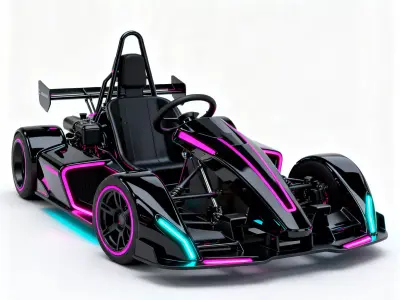 Cyberpunk Neon Go Kart 3D Model v01 Low-poly 3D model
