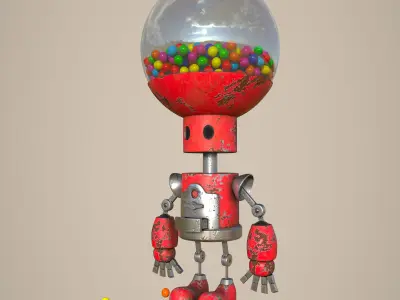 Candy Robot 4k textures Low-poly 3D model