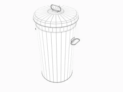trash can a Low-poly 3D model