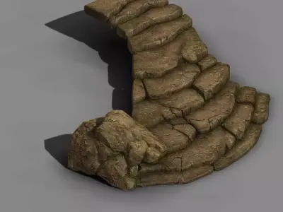 Heyang suburbs - stairs - stone staircase 03 3D model