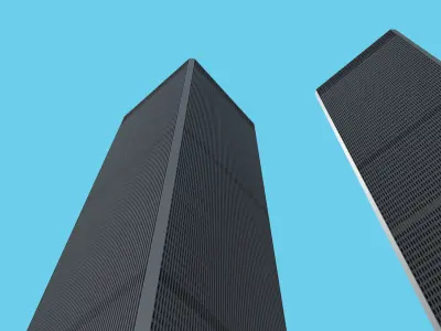 World Trade Center 1973-2001 Low Poly  Low-poly 3D model